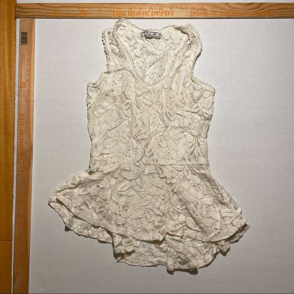 Lace Peplum Top